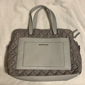 Grey quilted Steve Madden Laptop Bag